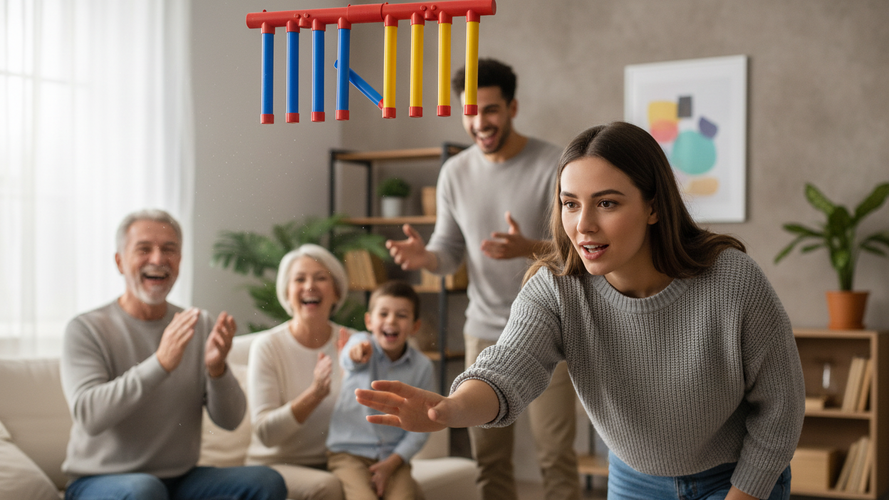 Lifestyle photo of people playing with reaction training device